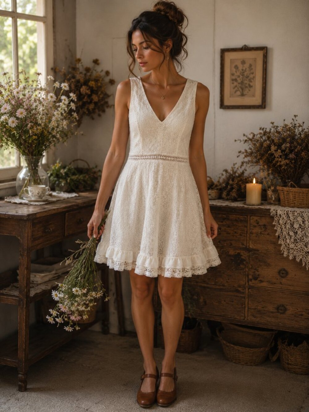 Lulus White Crochet Lace Dress - S